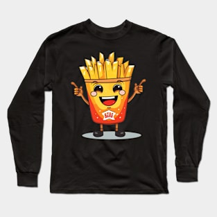 kawaii french fries T-Shirt cutepotato food Long Sleeve T-Shirt